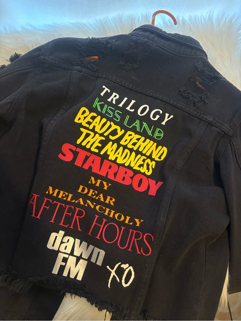 The Weeknd Black Distressed Jean Jacket
